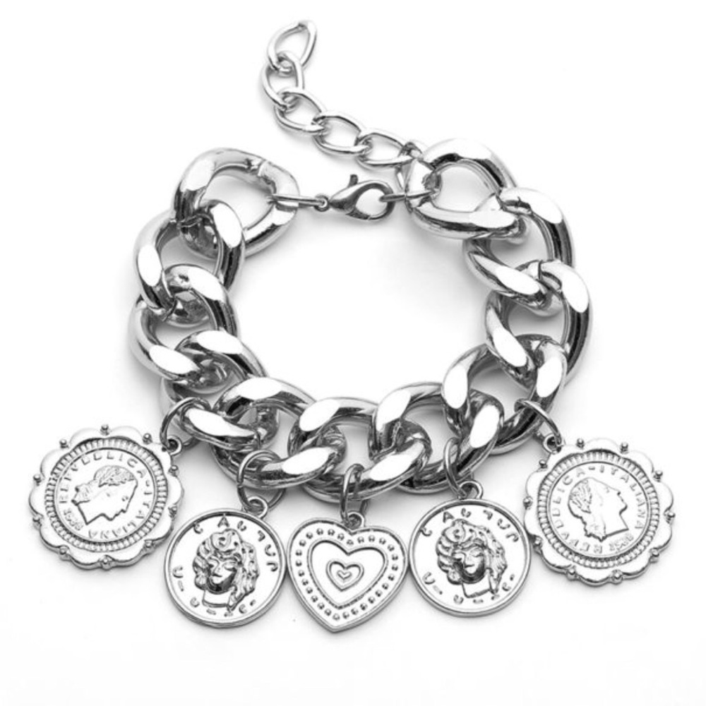Silver Charms Adjustable Bracelet New